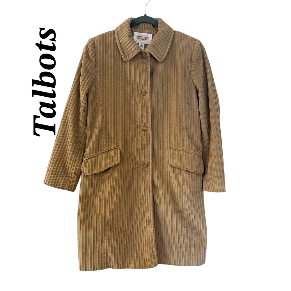 Vintage 1980s Talbots Tan Corduroy Coat Size 6